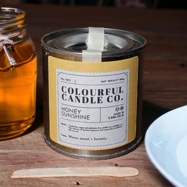 Honey Sunshine Soy Wax Candle | Paint Tin 003 | Colourful Candle Co.