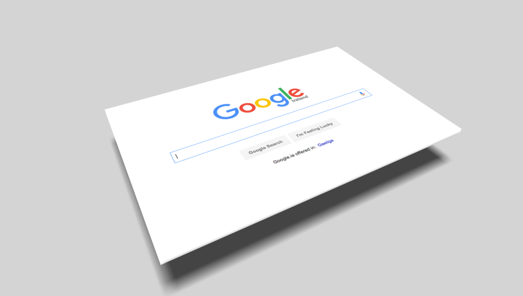 google web page displayed