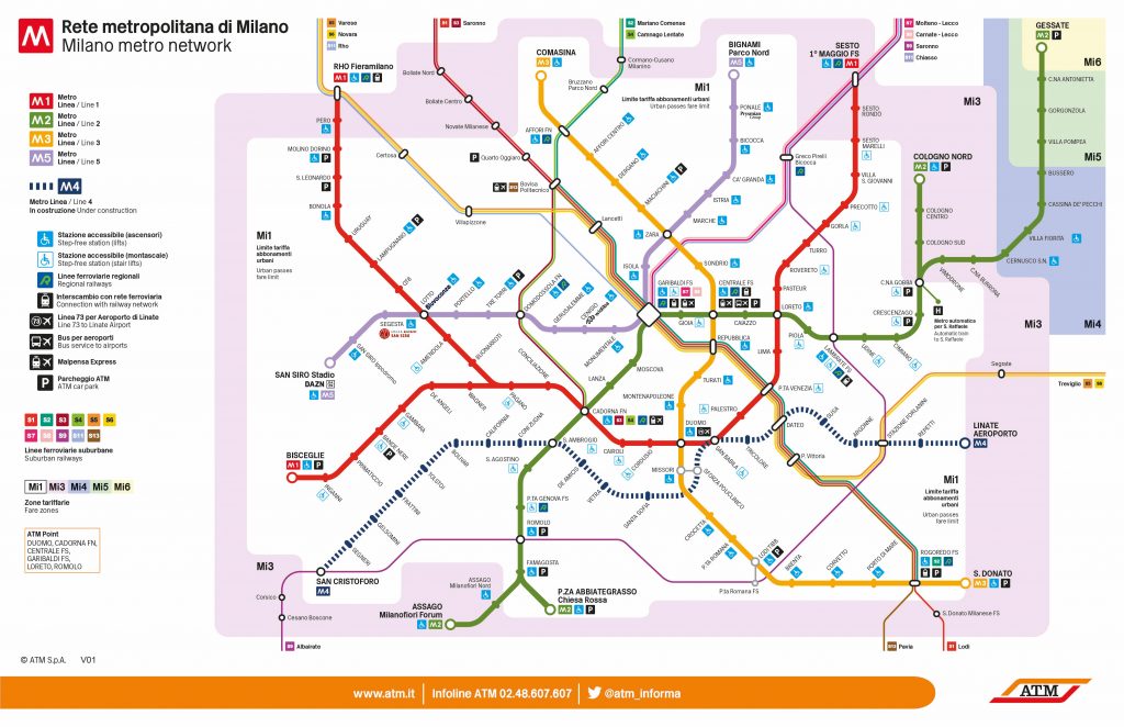 ATM: la nuova mappa della metropolitana di Milano