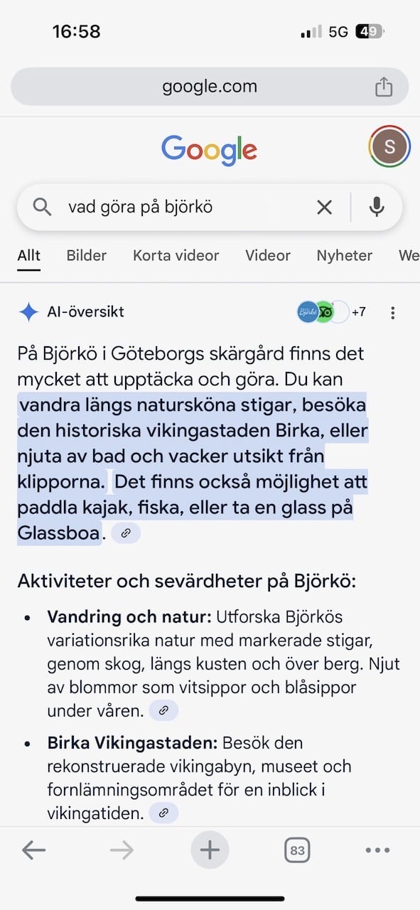 Björkö Norra skärgården Göteborg Bohuslän Sverige