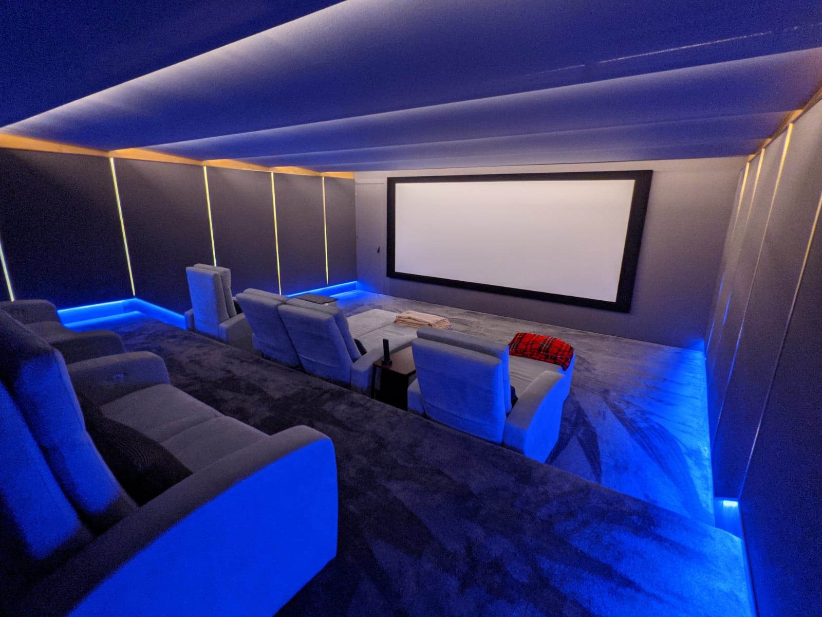 Luxury cinema with fabric walls