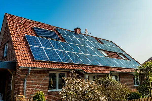 Solar panels on a residential house