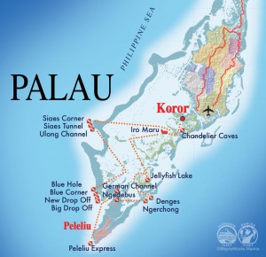 Palau Aggressor II itinerary map