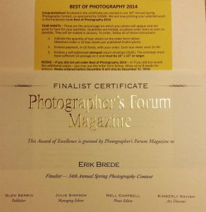 Certificate Best of Photography 2014