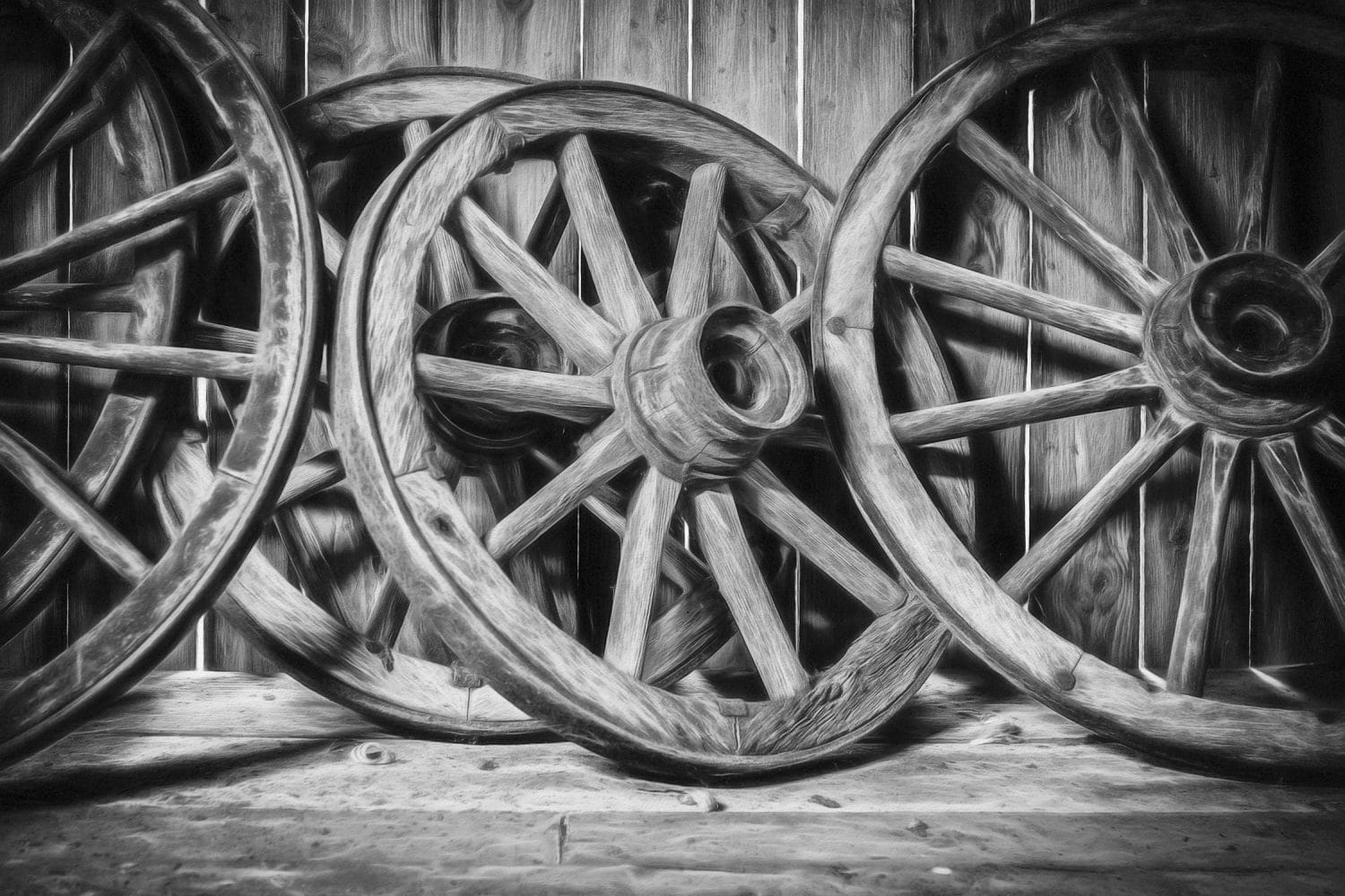 The Old Wooden Wheel