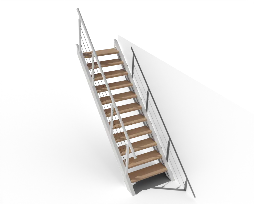 Escalera Factory Class lacada y con peldaño de madera