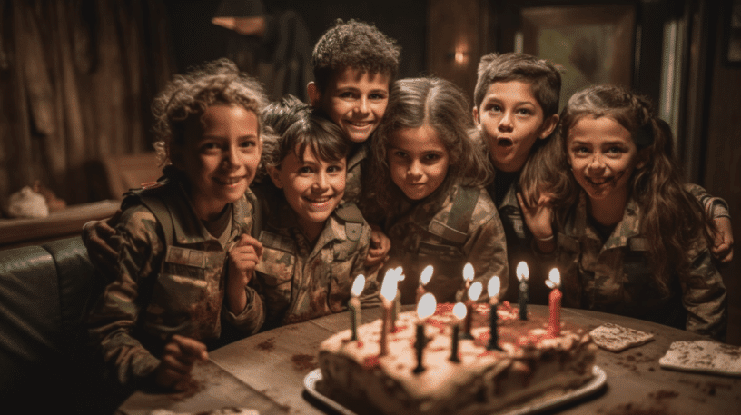 Cumpleaños de seis niños de 8 años