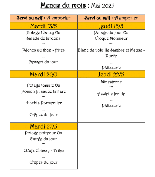 MAI menu