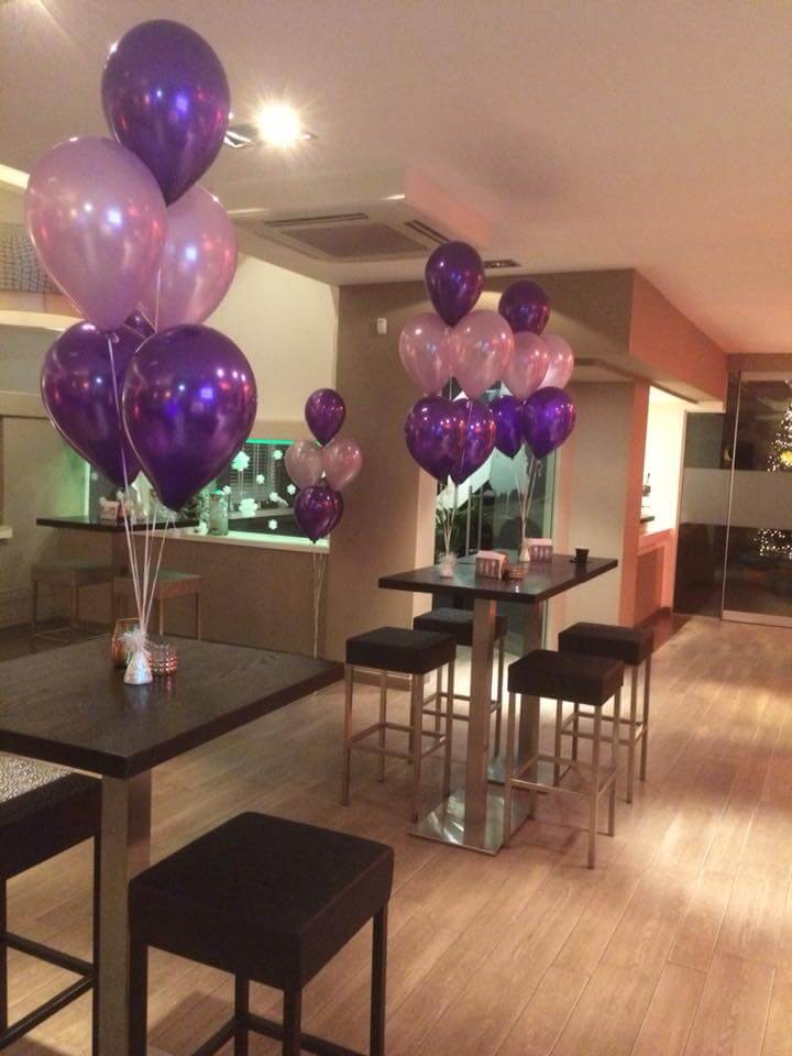 parelmoer ballonnen in tros