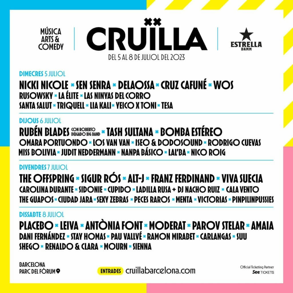 Aquí tens el cartell del Festival Cruïlla 2024