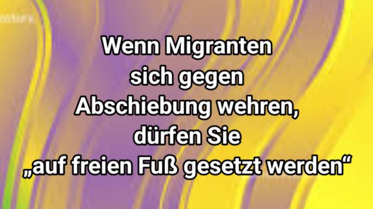 Deutscher Behörden Wahnsinn: Wenn illegal eingereiste Migranten in Deutschland sich gegen eine Abschiebung wehren, können Sie „auf freien Fuß gesetzt werden“