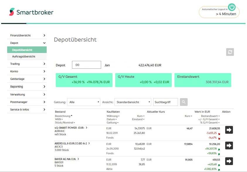 Screenshot 5: Smartbroker, ein neuer Discount Broker der Wall Street Capital AG mit Beziehung zu Fondsdisount