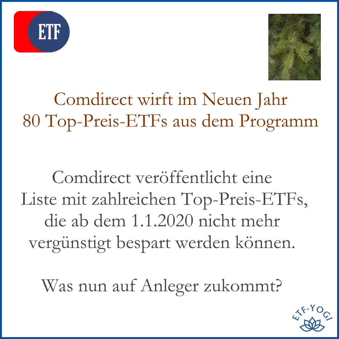 Comdirect wirft 80 TopPreisETFs ab 2020 raus