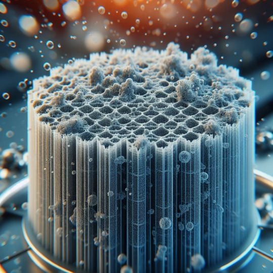 Very small pores make a big difference in filter technology 2 A nanopore filter - artistic print.
