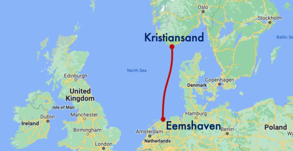 Veerdienst Eemshaven Kristiansand vanaf april Europa Rond