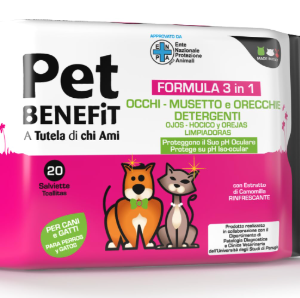 Toallitas PET BENEFIT 3en1 Ojos-Hocico-Orejas 20 uds