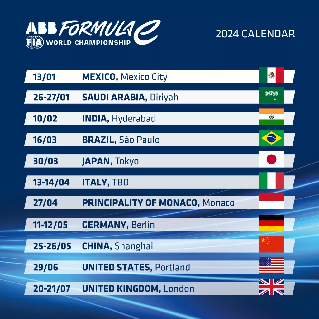 Formula E kalender krijgt update EVolution