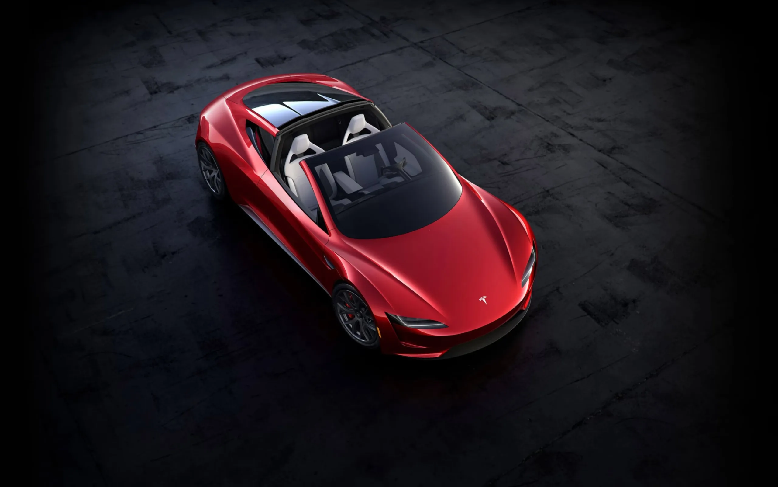 Het vorig model van de Tesla Roadster.