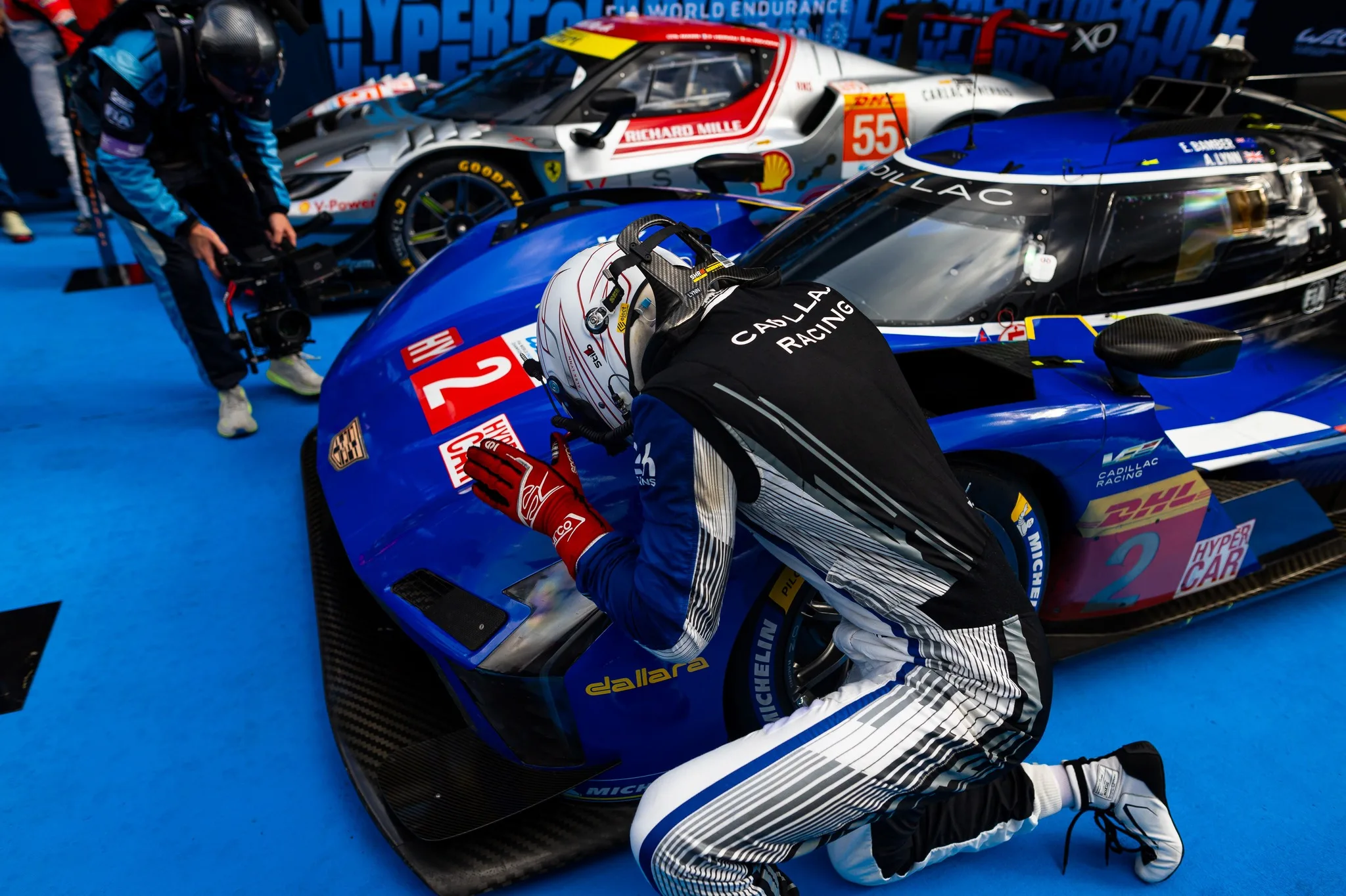 LYNN Alex (gbr), Cadillac Racing, Cadillac V-Series.R, portrait, hyperpole celebration during the 2024 6 Hours of Fuji, 7th round of the 2024 FIA World Endurance Championship, from September 13 to 15, 2024 on the Fuji Speedway in Oyama, Shizuoka, Japan - Photo Javier Jimenez / DPPI