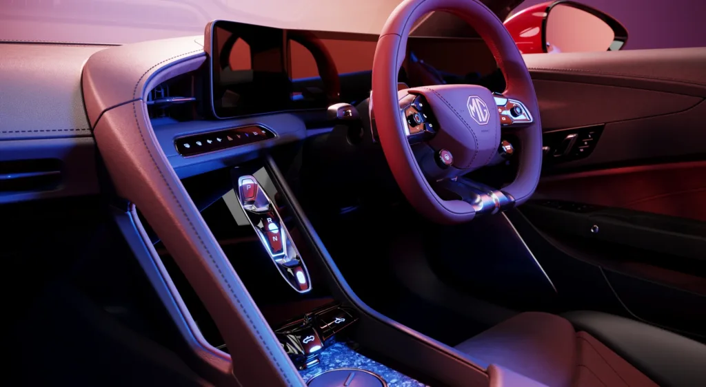 Interieur elektrische MG Cyberster