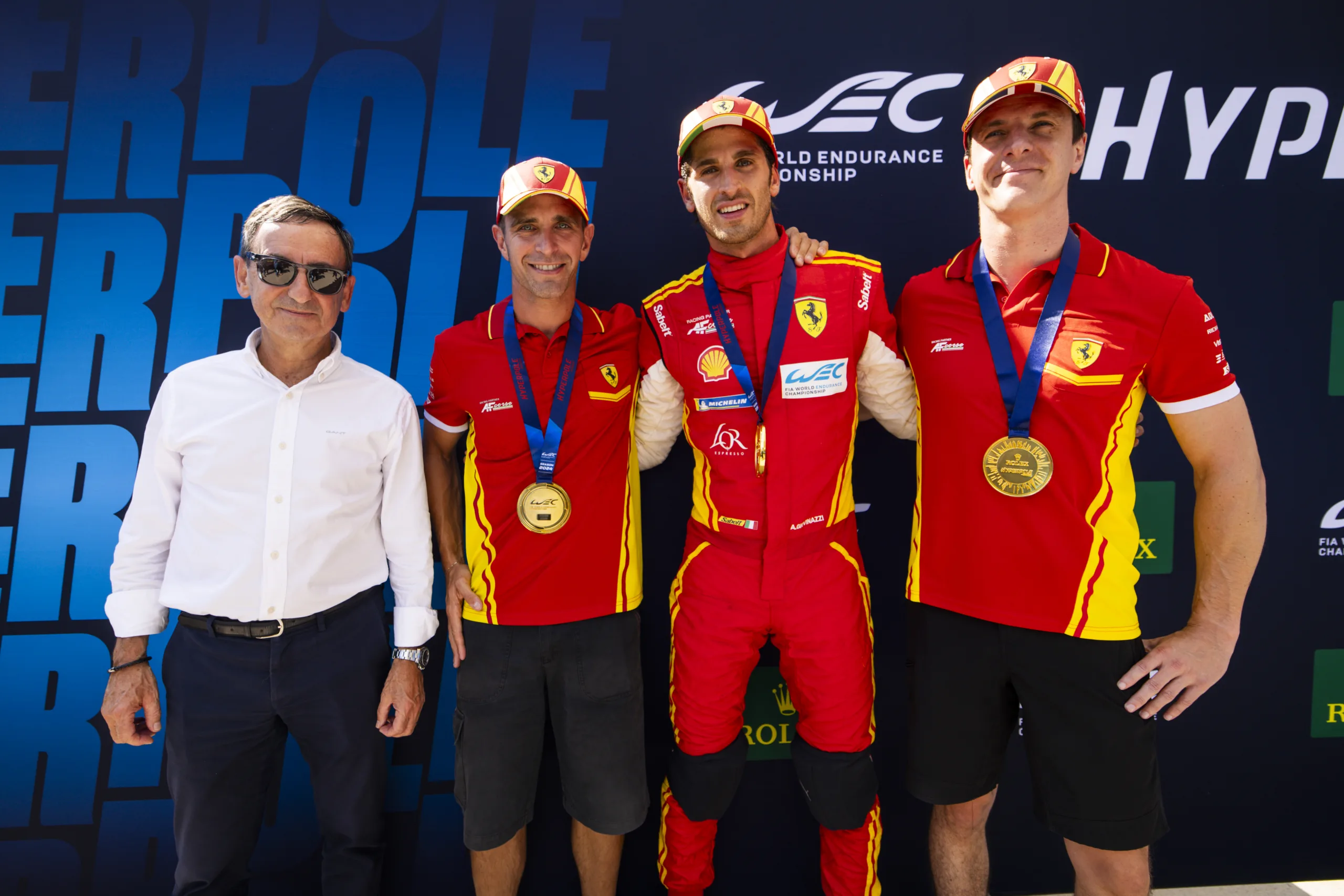 FILLON Pierre (fra), President of ACO, PIER GUIDI Alessandro (ita), CALADO James (gbr), GIOVINAZZI Antonio (ita), Ferrari AF Corse, Ferrari 499P #51, Hypercar, portrait during the 2024 Lone Star Star Le Mans, 6th round of the 2024 FIA World Endurance Championship, from August 30 to September 1, 2024 on the Circuit of the Americas in Austin, Texas, United States of America - Photo Julien Delfosse / DPPI