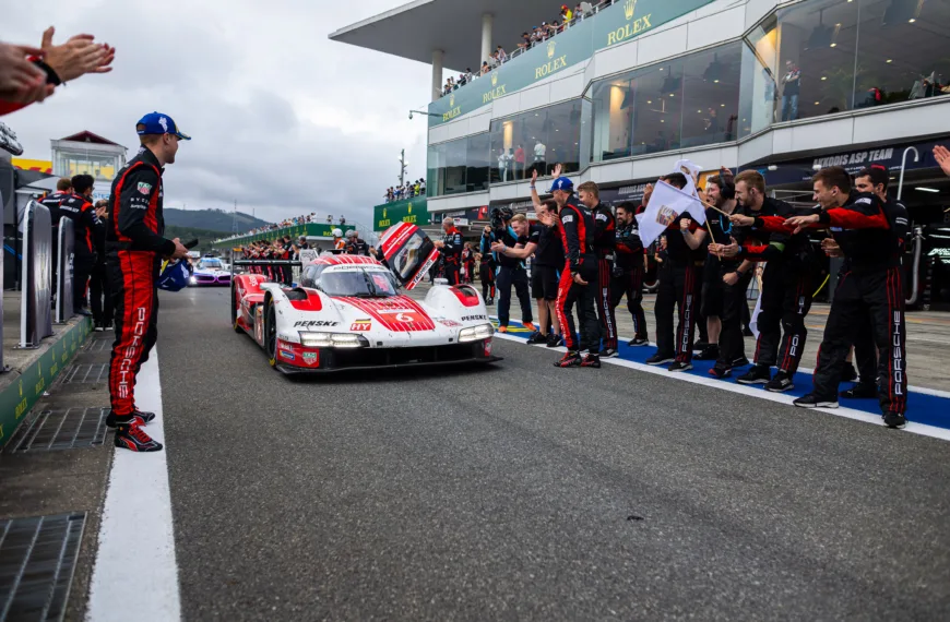 06 ESTRE Kevin (fra), LOTTERER André (ger), VANTHOOR Laurens (bel), Porsche Penske Motorsport, Porsche 963 #06, Hypercar, celebration during the 2024 6 Hours of Fuji, 7th round of the 2024 FIA World Endurance Championship, from September 13 to 15, 2024 on the Fuji Speedway in Oyama, Shizuoka, Japan - Photo Javier Jimenez / DPPI