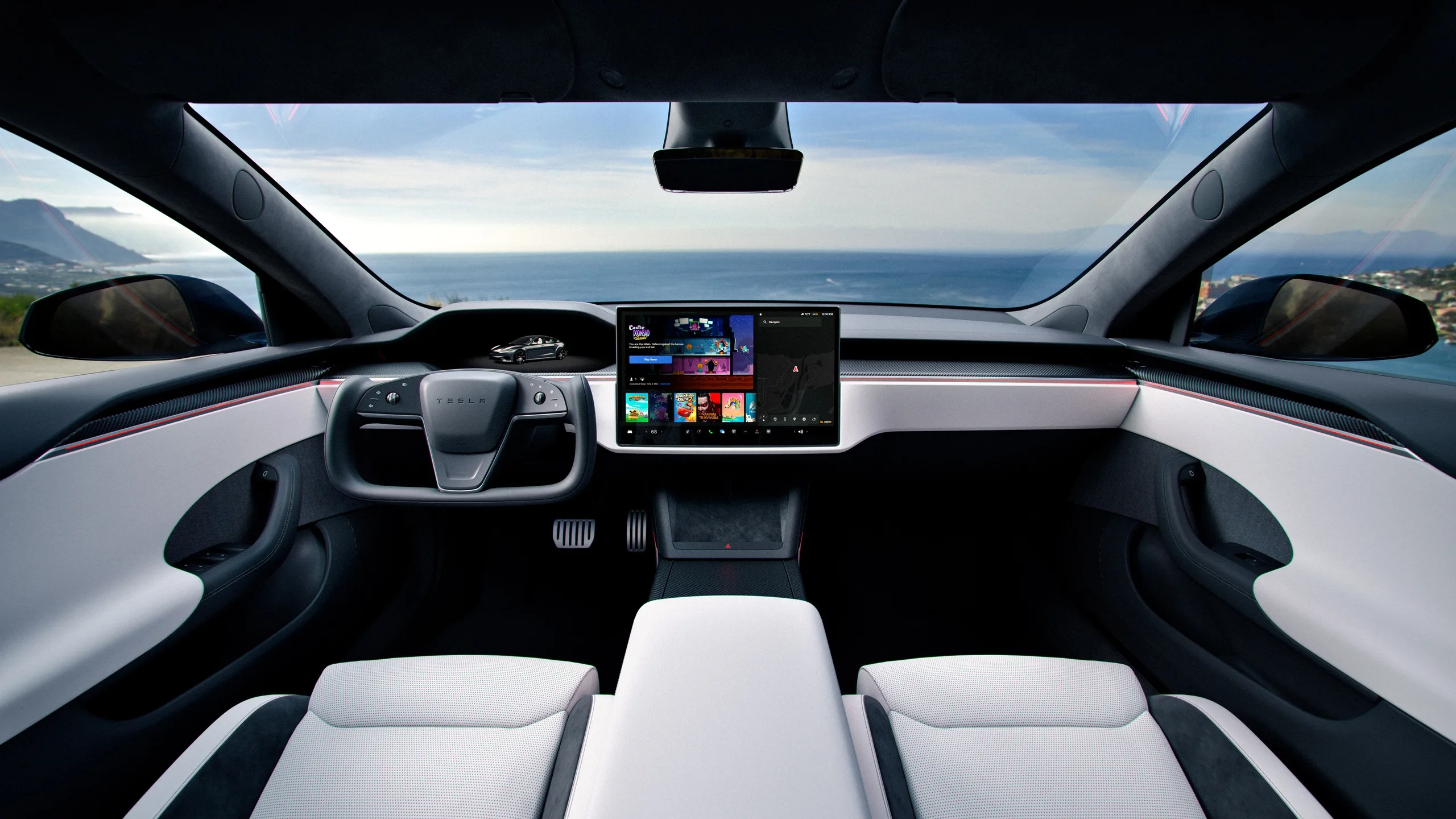 Interieur nieuwe Tesla Model S facelift 2025