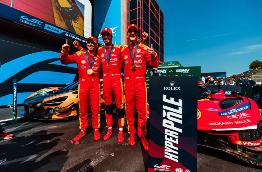 51 CALADO James (gbr), GIOVINAZZI Antonio (ita), PIER GUIDI Alessandro (ita), Ferrari AF Corse, Ferrari 499P #51, Hypercar, action, pole position, during the 6 Hours of Imola 2026, 1st round of 2026 FIA World Endurance Championship, from April 16 to 19, 2026 on the Autodromo Enzo e Dino Ferrari in Imola, Italy - Photo Andrea Lorenzina / DPPI