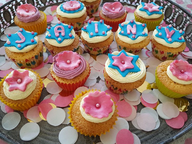birthday party cupcakes: het eind resultaat