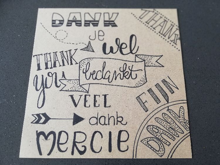 Bedankkaart Handletteren Makkelijk Handletteren Doe Je Zo Eva Creatief