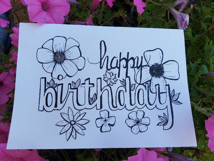 handletteren birthday bloeme