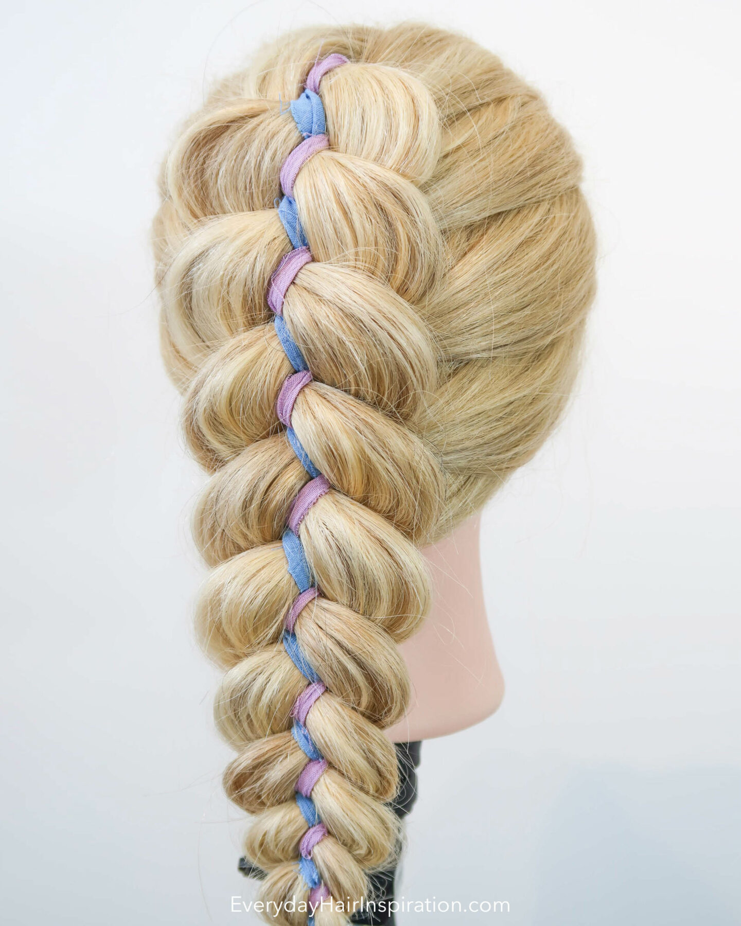 ribbon braided into hair