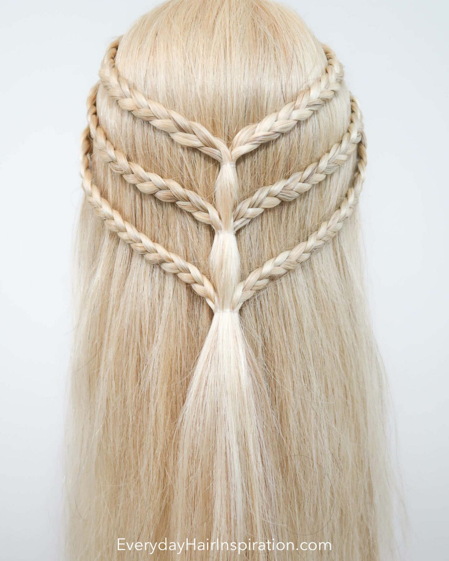 Triple Braided Half Up Half Down Everyday Hair Inspiration