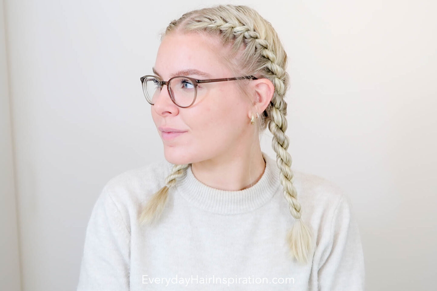 Double French Rope Braid Your Own Hair - Everyday Hair inspiration