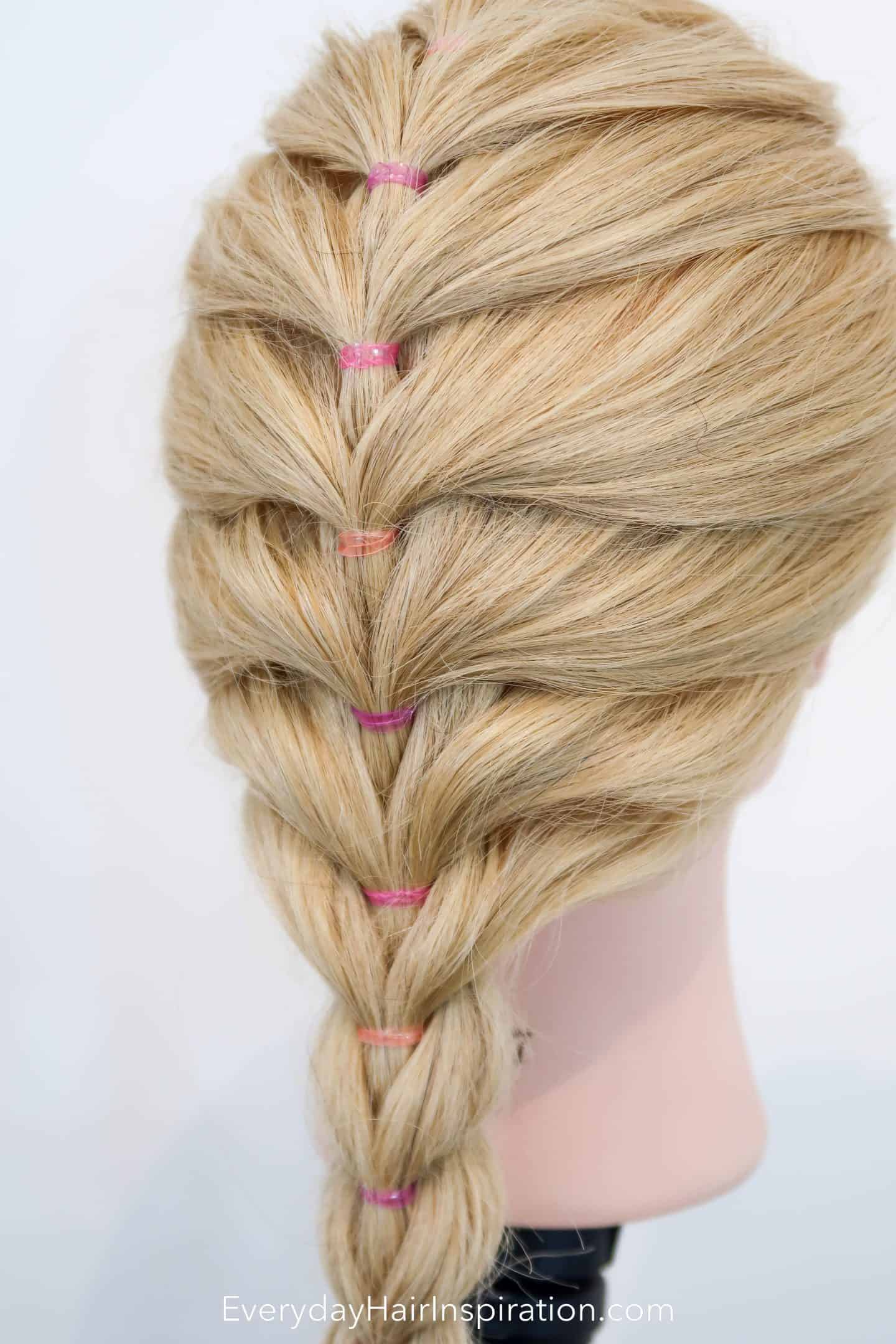 How To Fake French Braid For Beginners! ONLY ELASTICS No Braiding! -  Everyday Hair inspiration