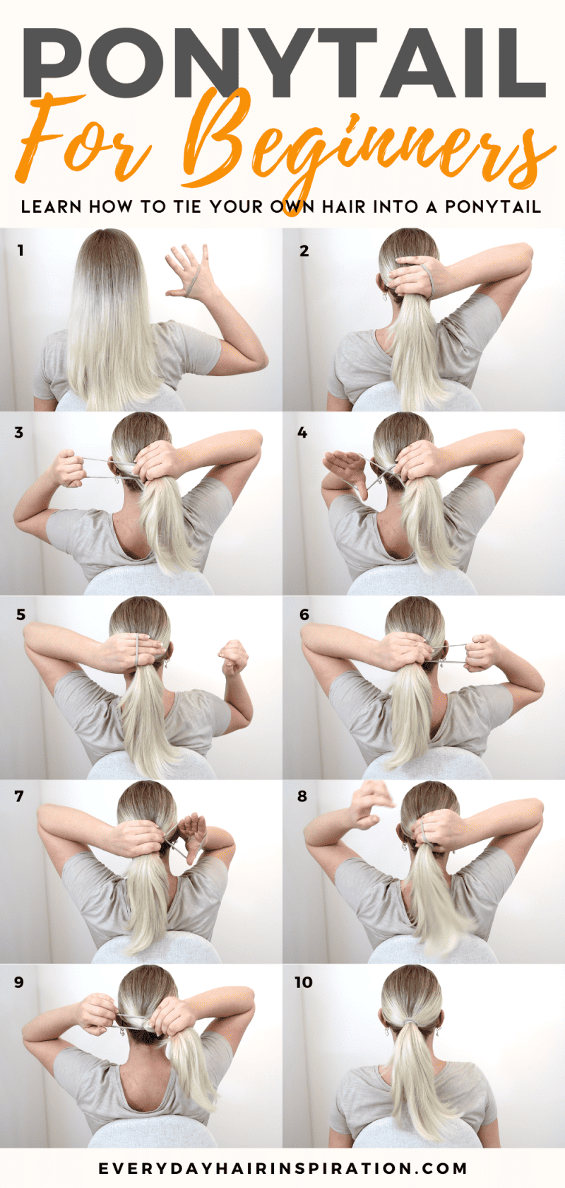 How To Tie Your Own Hair Into A Ponytail For Guys & Girls Everyday Hair inspiration