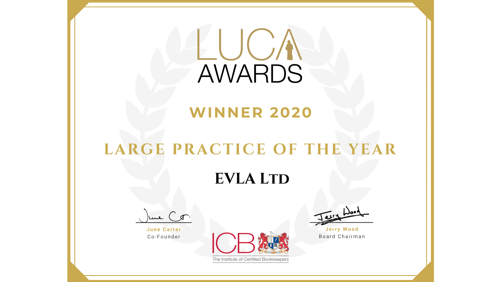 Large practice of the year 2020 certificate