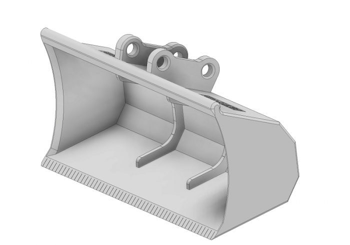 Böschungslöffel für den VOLVO EC160E (1:16) Bagger, CAD-Ansicht