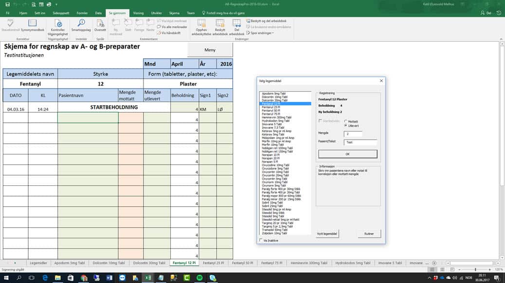 legemiddelregnskap Arkiver - ExcelGuru - Excel på Norsk