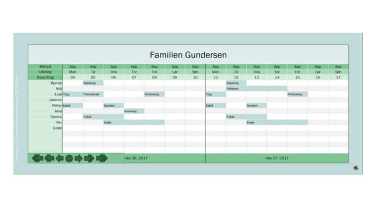 Familie Aktivitetskalender