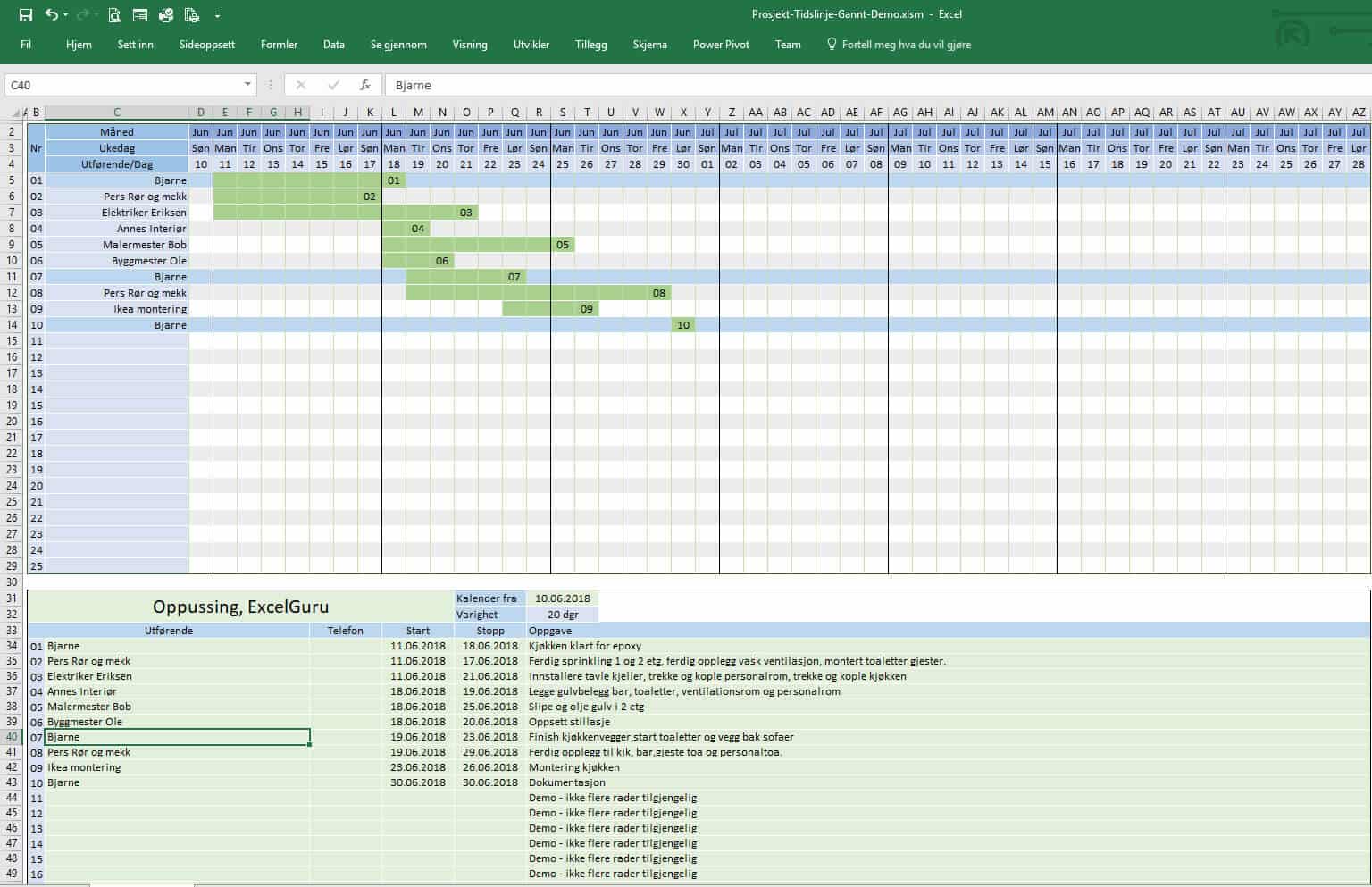 Prosjektplanlegging Med Ganttdiagram ExcelGuru Excel P Norsk prosjektplanlegging-med-ganttdiagram-excelguru-excel-p-norsk