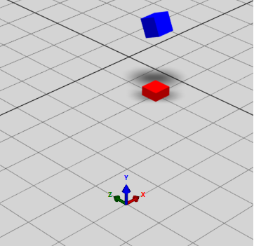 Illustration of an Assembly with 2 parts placed in the global coordinate system.