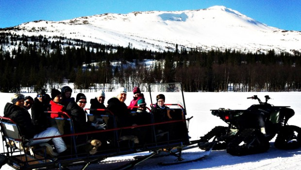 Wintersled adventure with magic mountain views and “Fika” (eng)