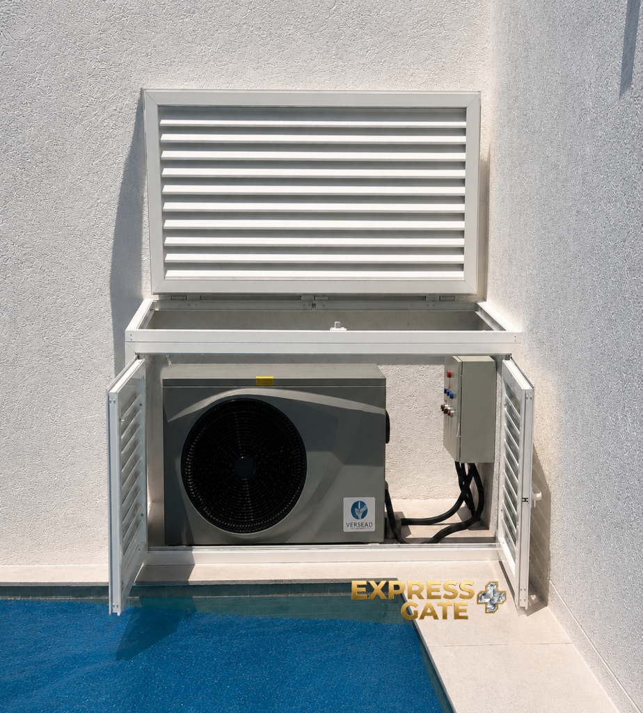 Louver Control Box Aluminum Louver Box with door for AC unit - Express Gate