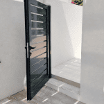 Slatted louvered aluminium back garden gate