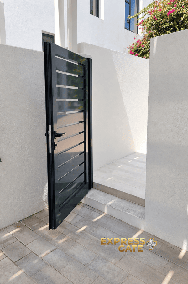 Slatted louvered aluminium back garden gate