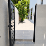 Slatted louvered aluminium back garden gate