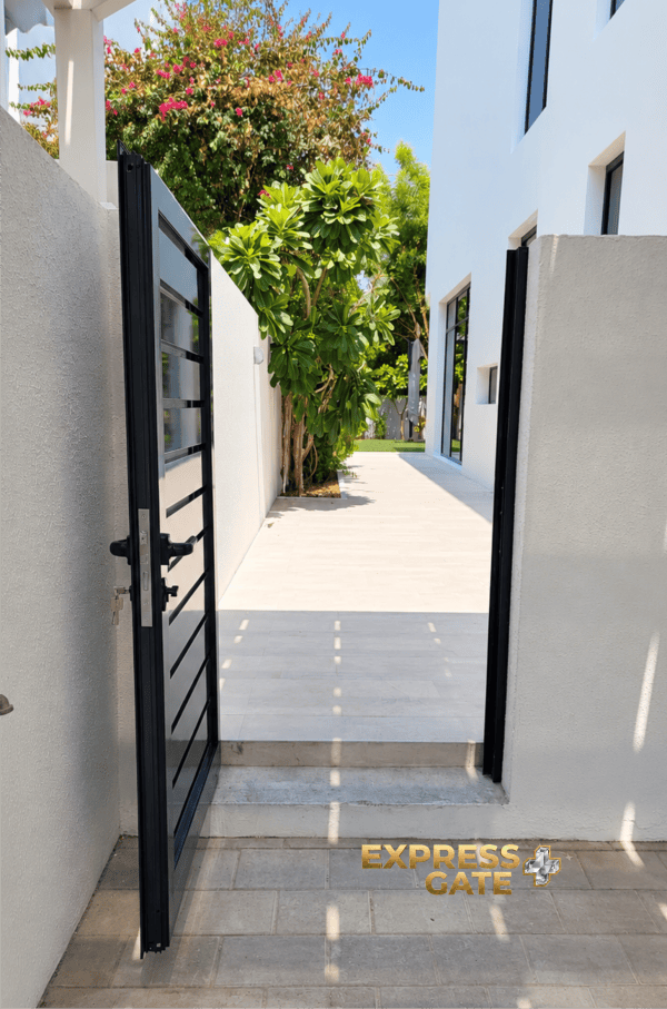 Slatted louvered aluminium back garden gate