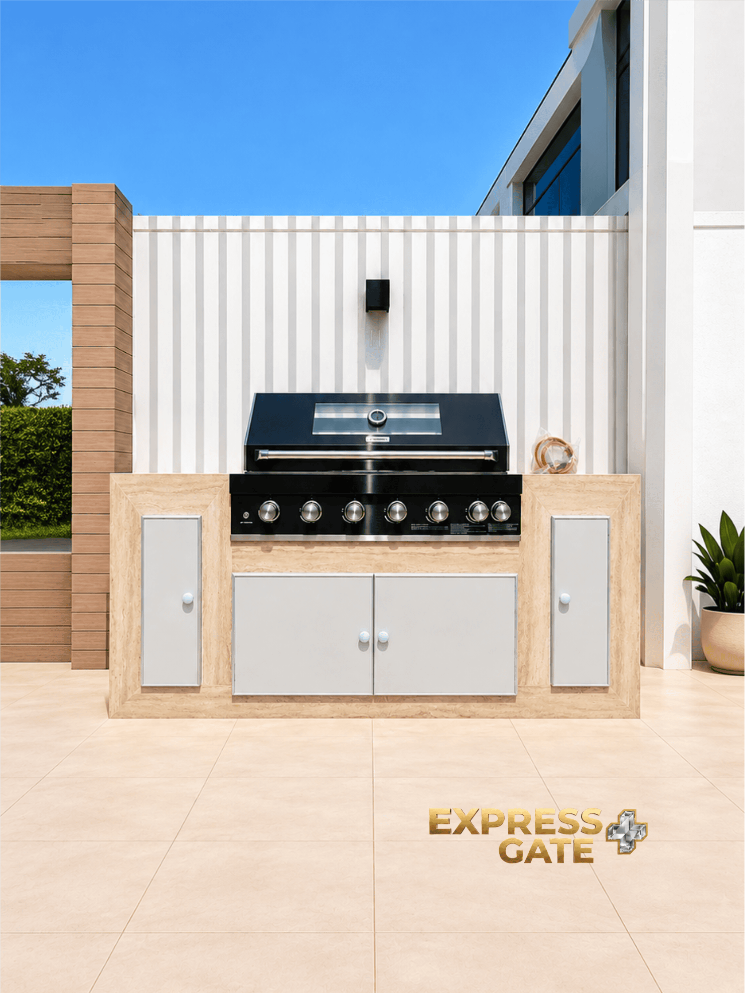 Weatherproof Aluminum Barbecue BBQ Doors for Outdoor Kitchens