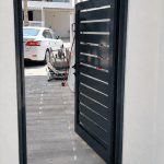 Slatted louvered aluminium back garden gate